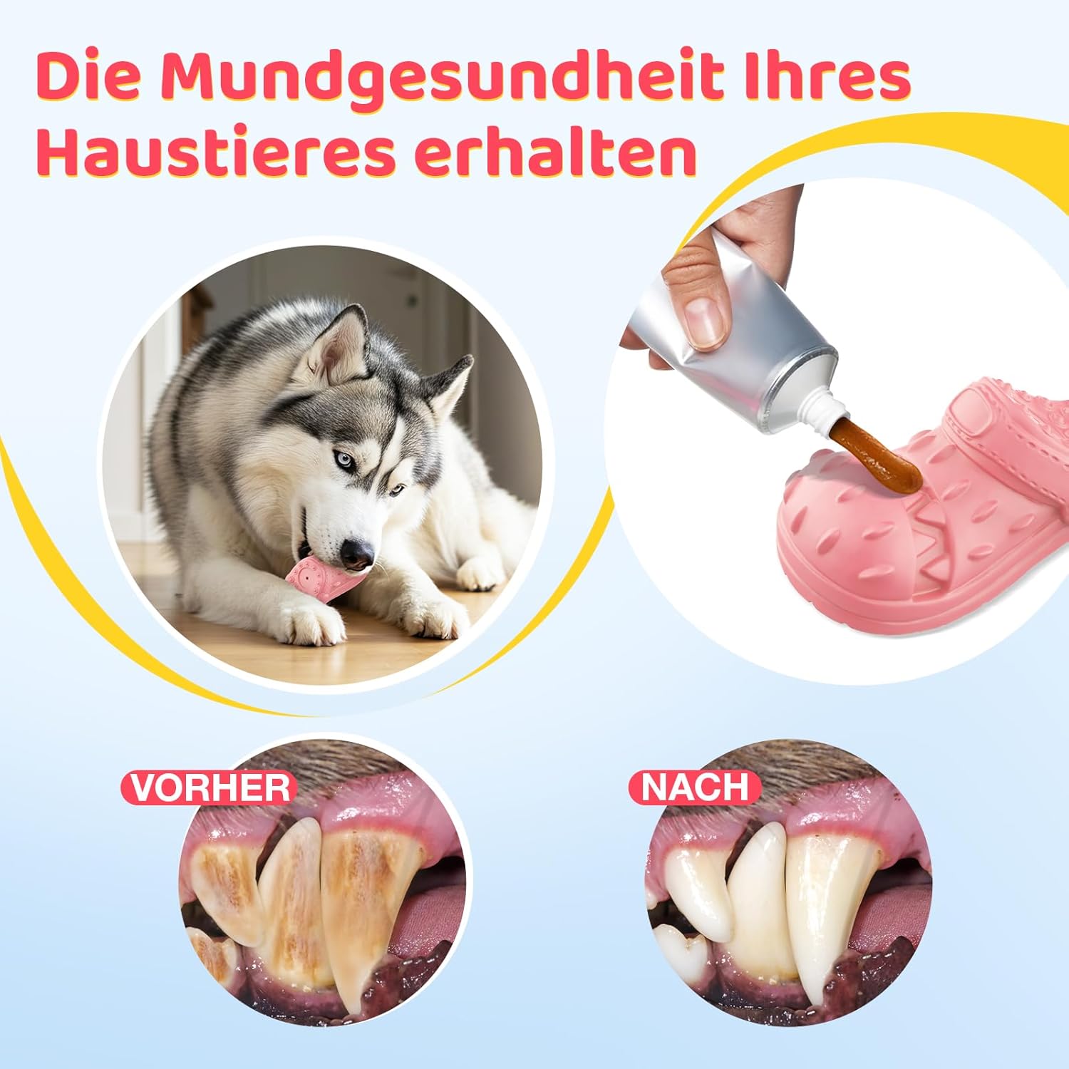Thumbnail 4 de RUXAN Hundespielzeug aus Naturkautschuk mit Kauspiel-Textur und Quietschfunktion (17 x 7,5 x 6,5 cm) – Pink