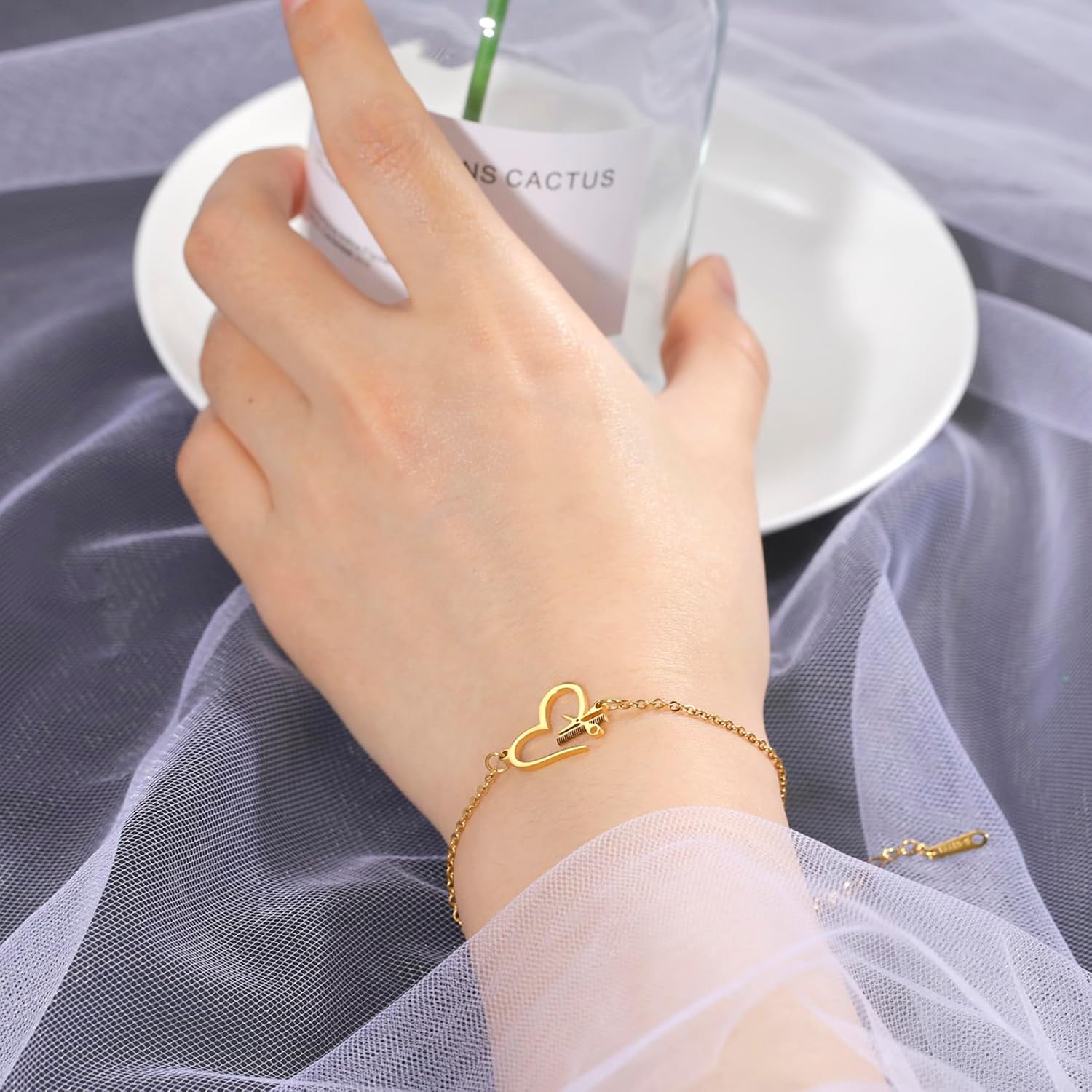 Detalle 2 de Bracelet ciseaux peigne bijou ajustable ⚙