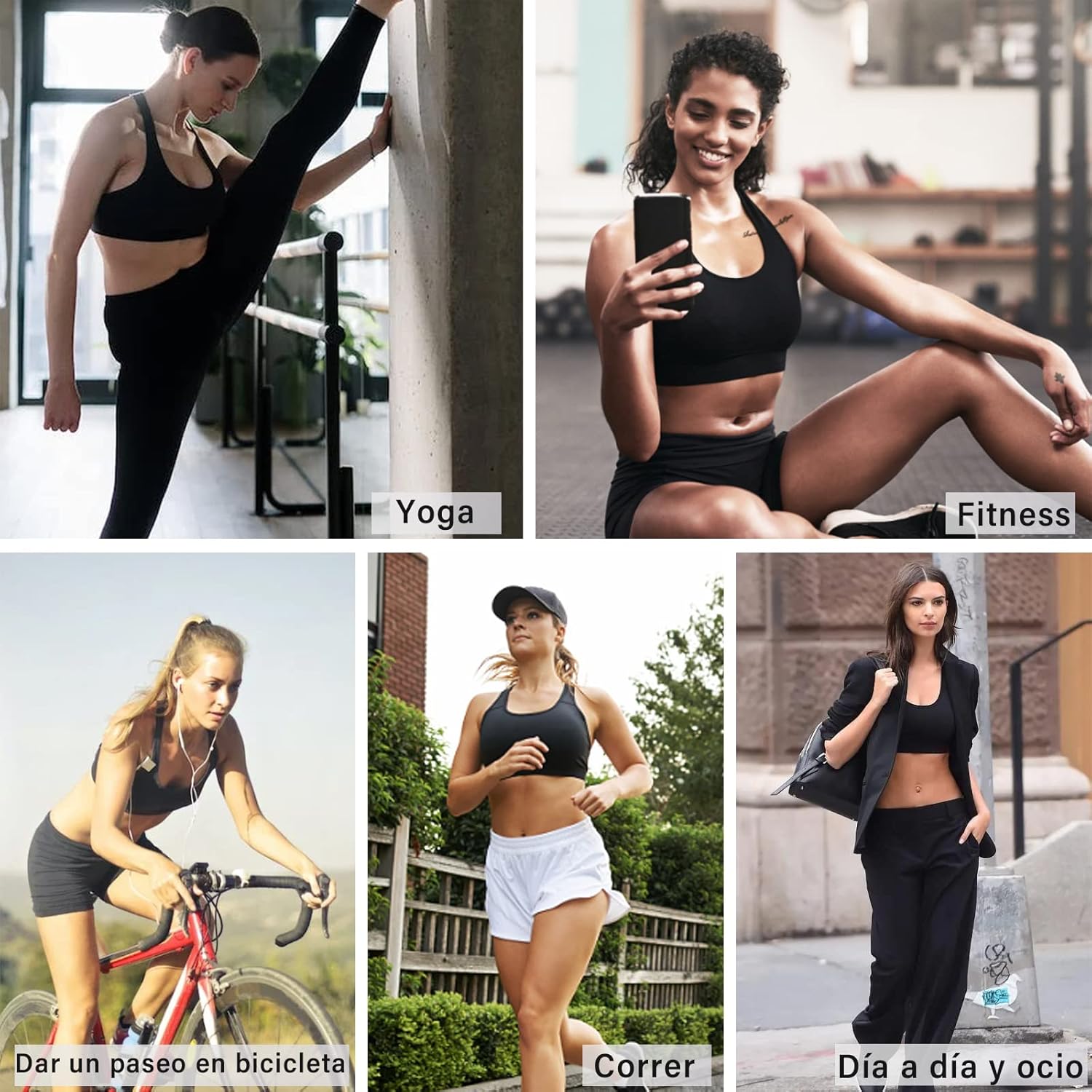Thumbnail 6 de Heersan Sport BH Damen – Push-Up, Crossback, nahtloser Halt, abnehmbare Polsterung
