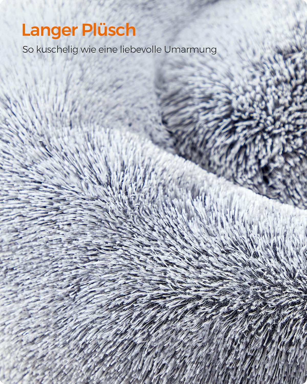 Detalle de Feandrea Hundebett flauschig & Katzenbett Donut-Kissen, waschbar (60 cm Durchmesser) – PGW038G01