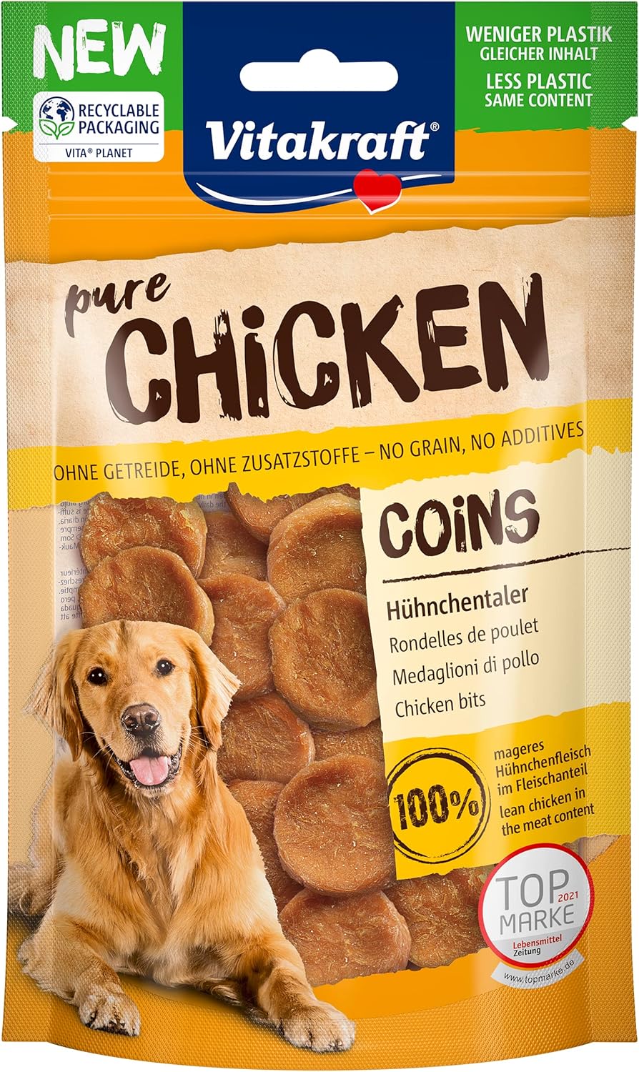 Detalle 2 de VITAKRAFT Pure Chicken Coins – Friandises d’entraînement pour chiens (80 g)
