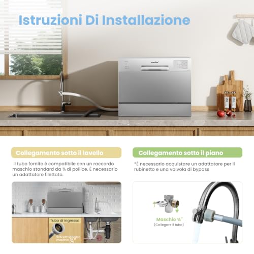 Thumbnail 8 de COMFEE Lavastoviglie Piccola da 6 Coperti – silenciosa, compatta e versatile