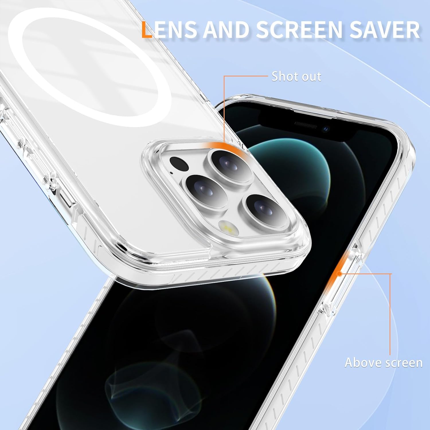 Thumbnail 5 de DEERLAMN Magnetic Clear Case for iPhone 12/12 Pro