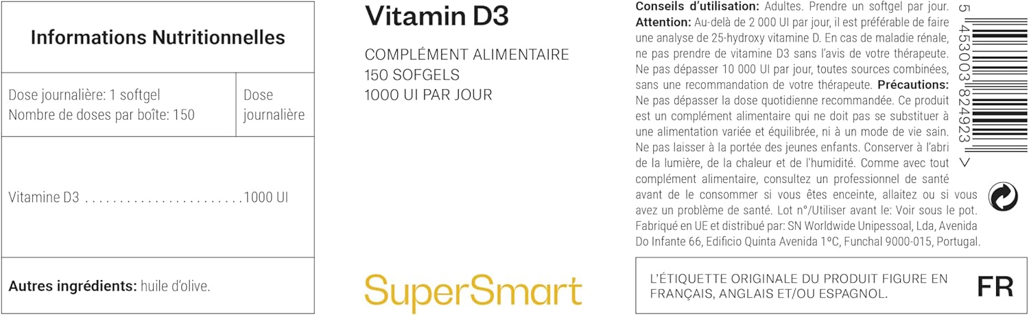 Thumbnail 2 de Vitamine D3 - Boost Immunitaire de Supersmart, 150 Softgels