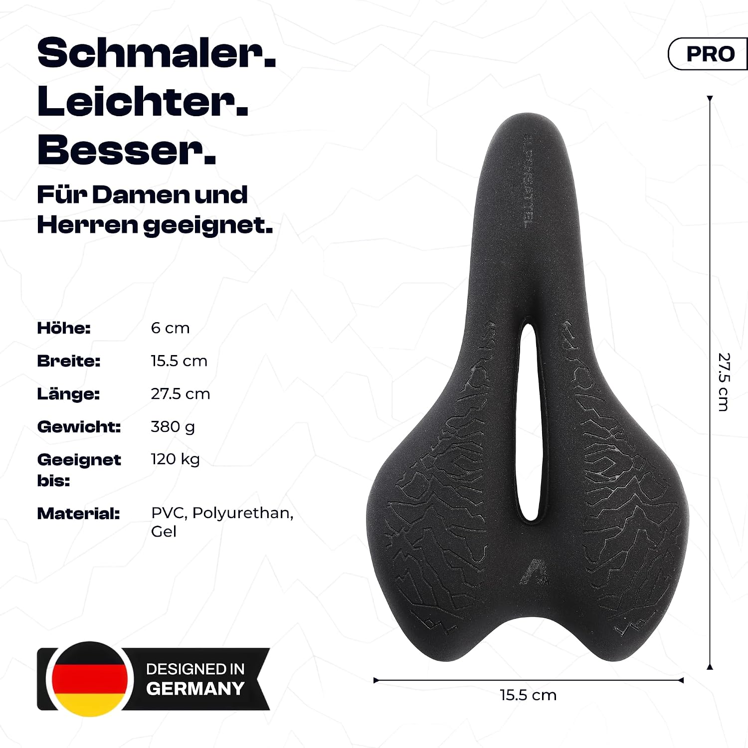 Thumbnail 4 de ALPENSATTEL Ergonomischer Fahrradsattel Sport PRO – 3D Memory Foam, universell einsetzbar