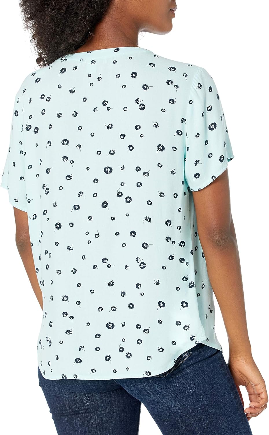 Thumbnail 1 de Amazon Essentials Damen Kurzärmlige Webbluse mit lockerem Schnitt – fließender Viskose-Twill mit V-Ausschnitt