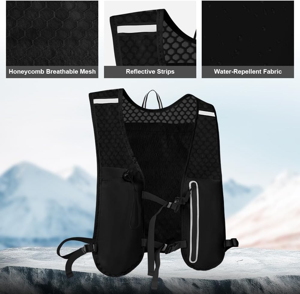 Detalle de Alaoo Laufweste Damen und Herren – Ultraleichter Multifunktional-Rucksack für Laufen, Camping und Wandern