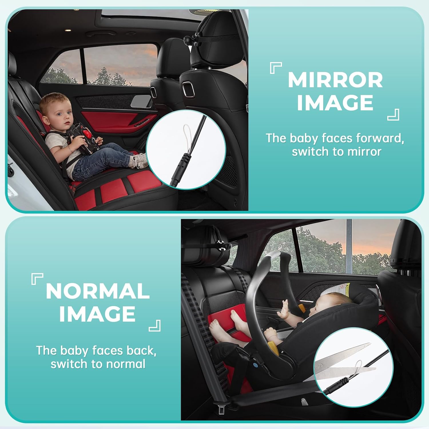 Thumbnail 4 de GEARCELL Baby Car Camera 1080P monitor