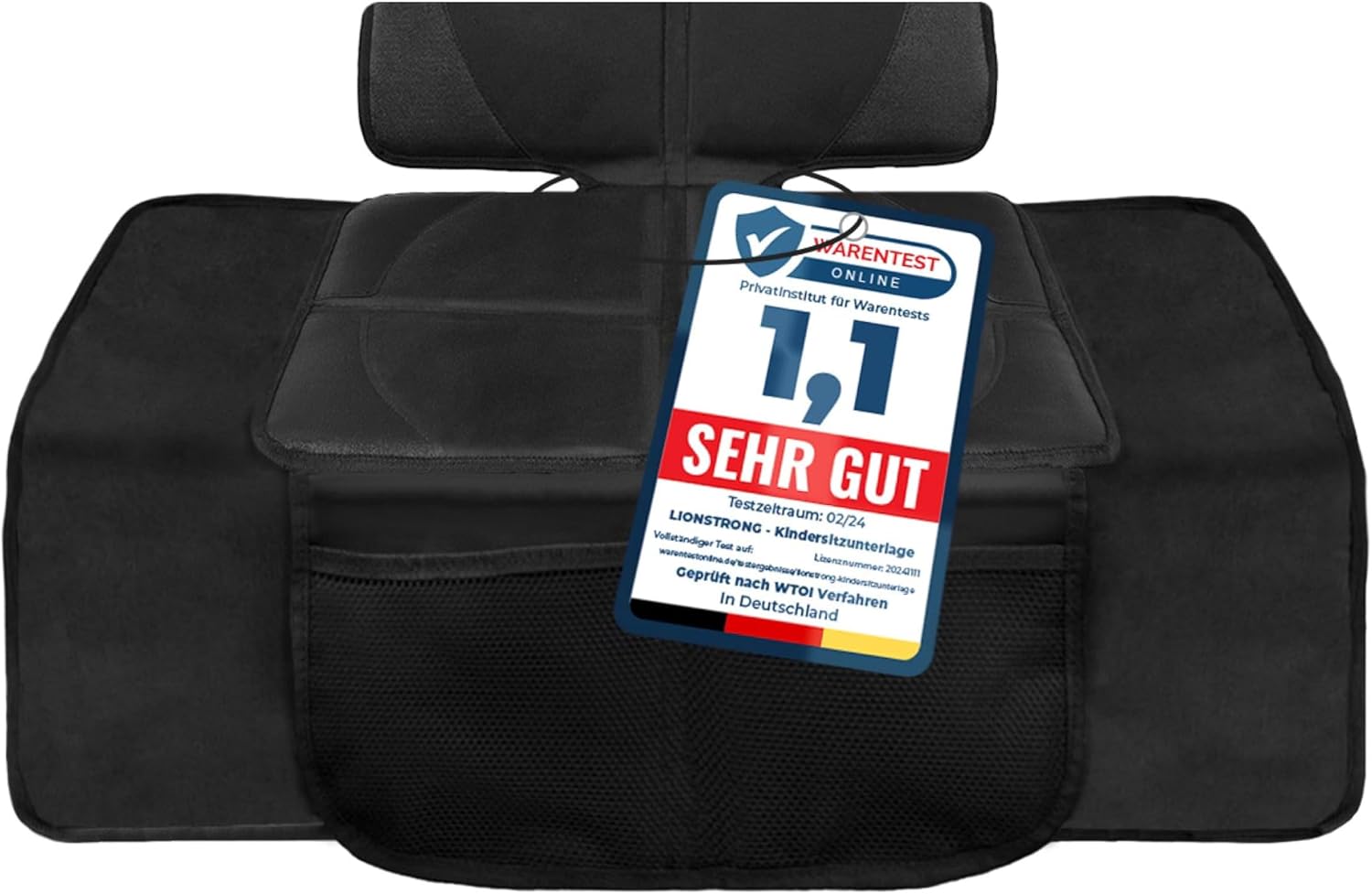 LIONSTRONG Kindersitzunterlage XL Schutz, Schwarz