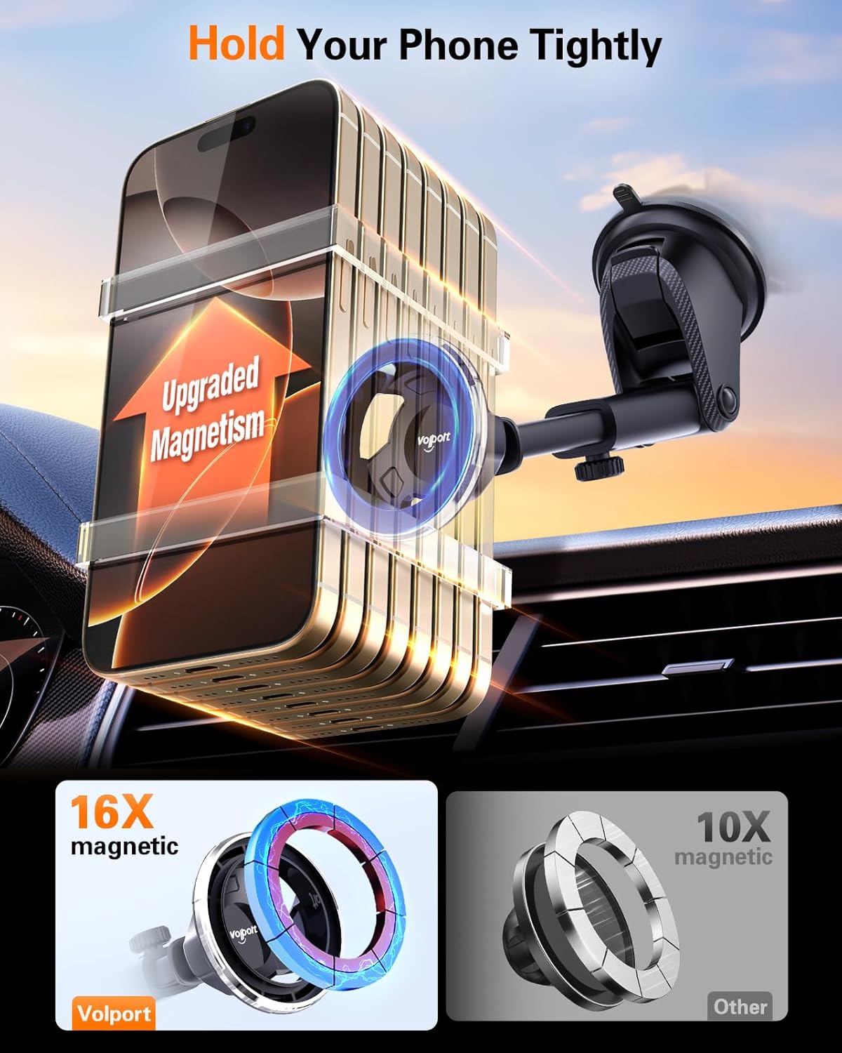 Detalle de volport MagSafe Car Mount for Dashboard & Windshield