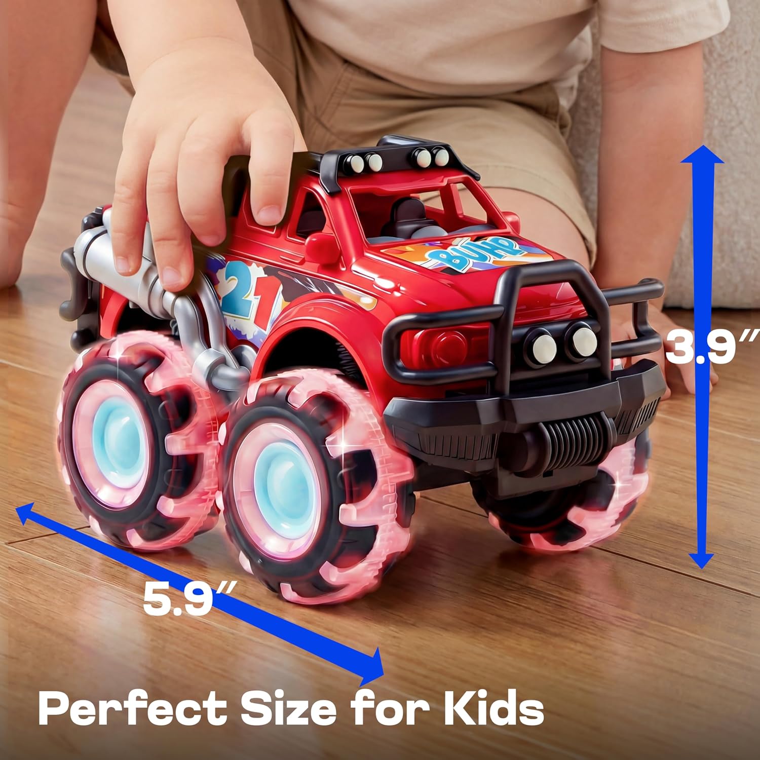 Thumbnail 4 de Vroomix 3Pack Monster Truck Toy with LED wheels