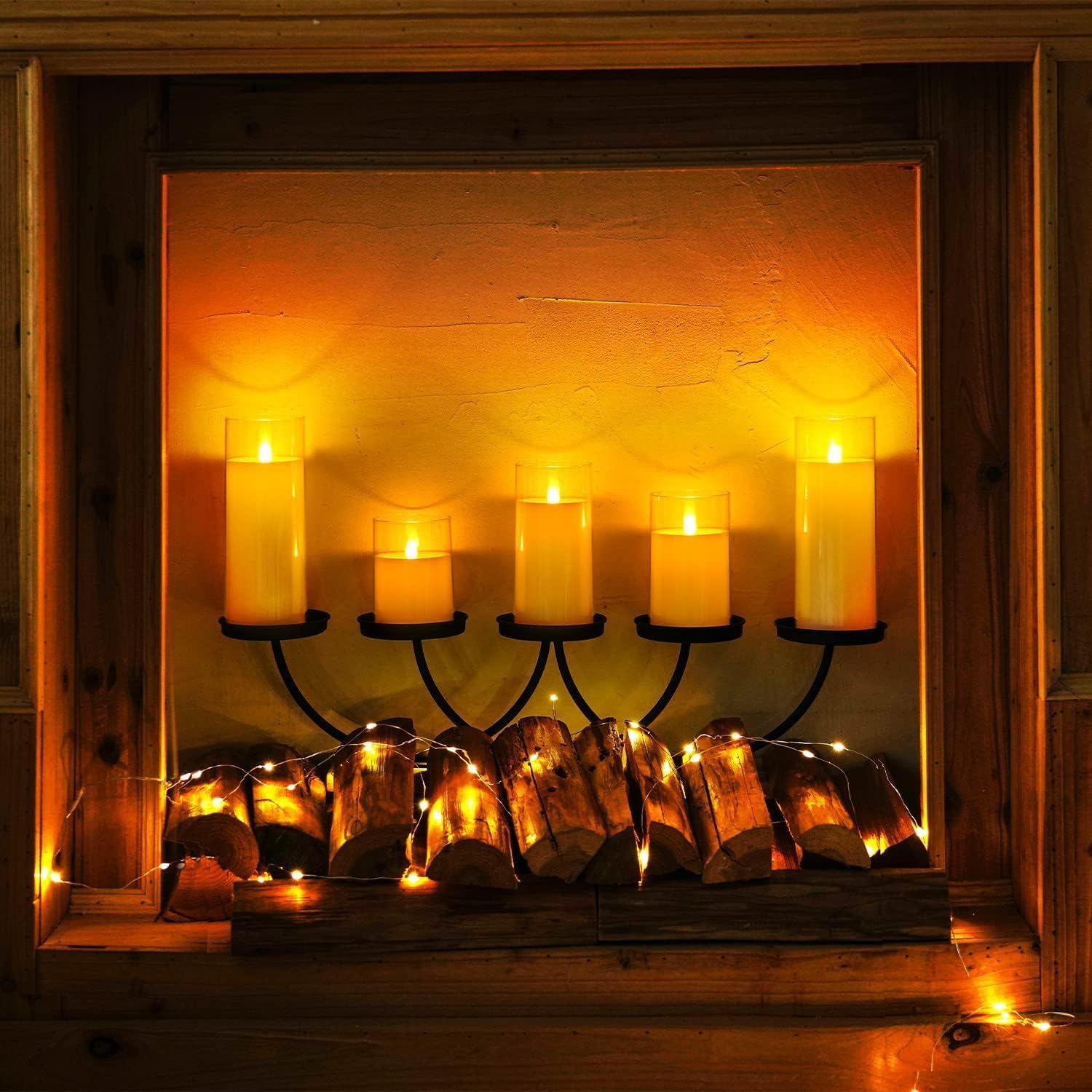 Detalle 1 de Homemory HPILLAR Flameless LED Pillar Candles, 9-Piece Set with Remote