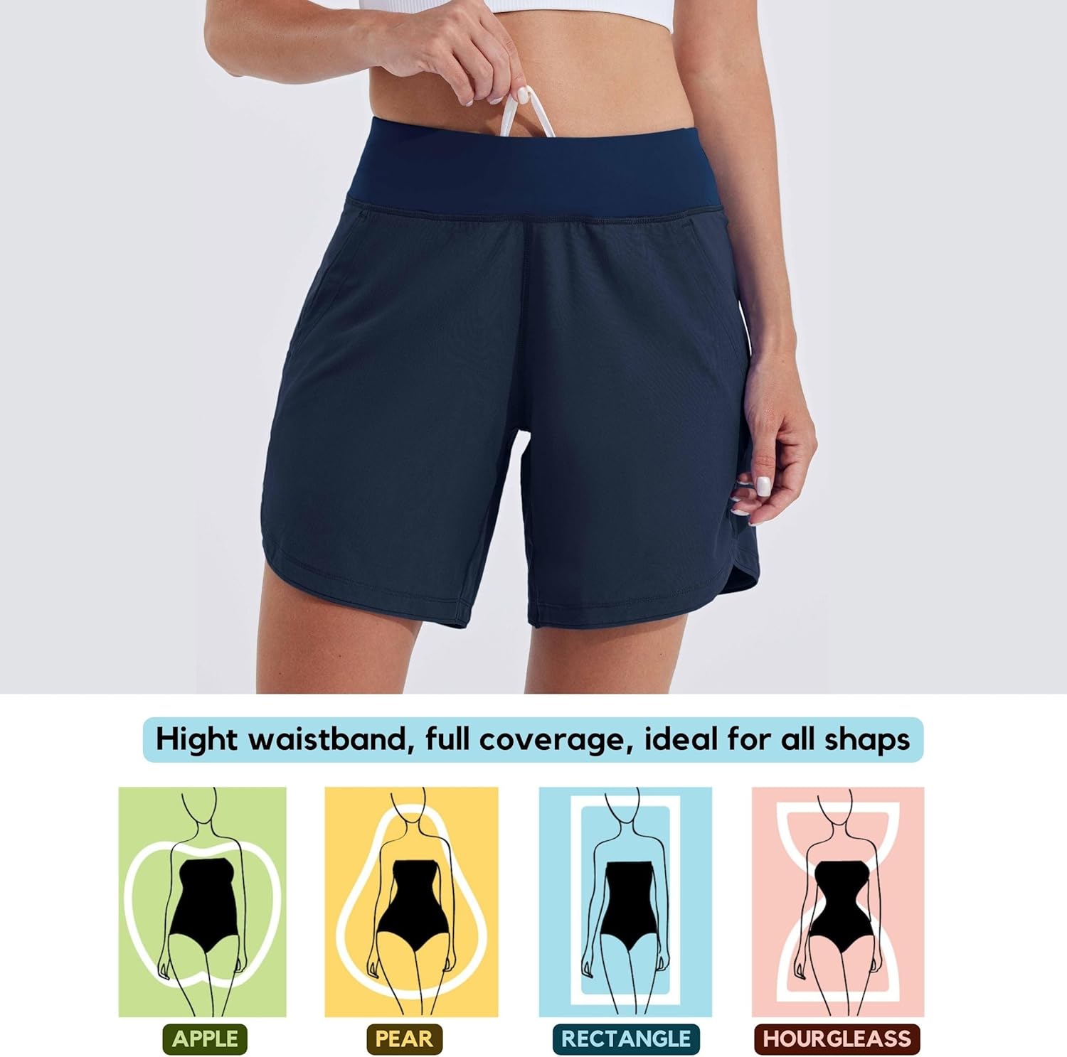 Thumbnail 2 de WILLIT Damen Badeshorts Boardshorts mit UPF50+ und Liner-Taschen – schnell trocknend, mit hoher Taille