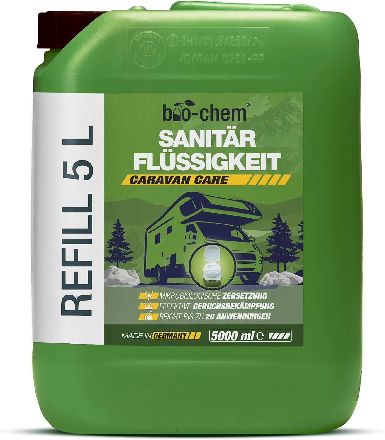 Thumbnail 6 de bio-chem Sanitärflüssigkeit Campingtoilette 1L – Mikrobiologischer Zusatz gegen Gerüche und Fäkalien