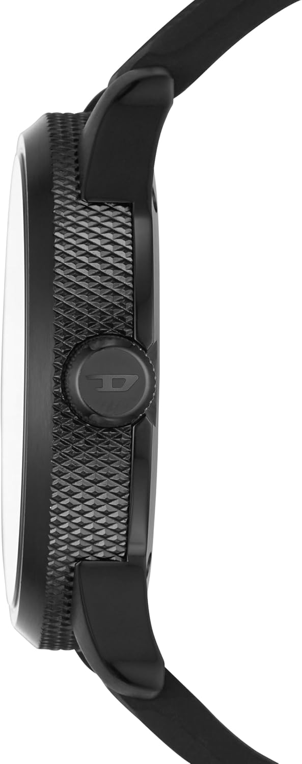 Detalle de Diesel RASP Herrenuhr – Quarzwerk, silbernes Edelstahlgehäuse, drei Zeiger, Armbandwahl Silikon, Edelstahl oder Leder