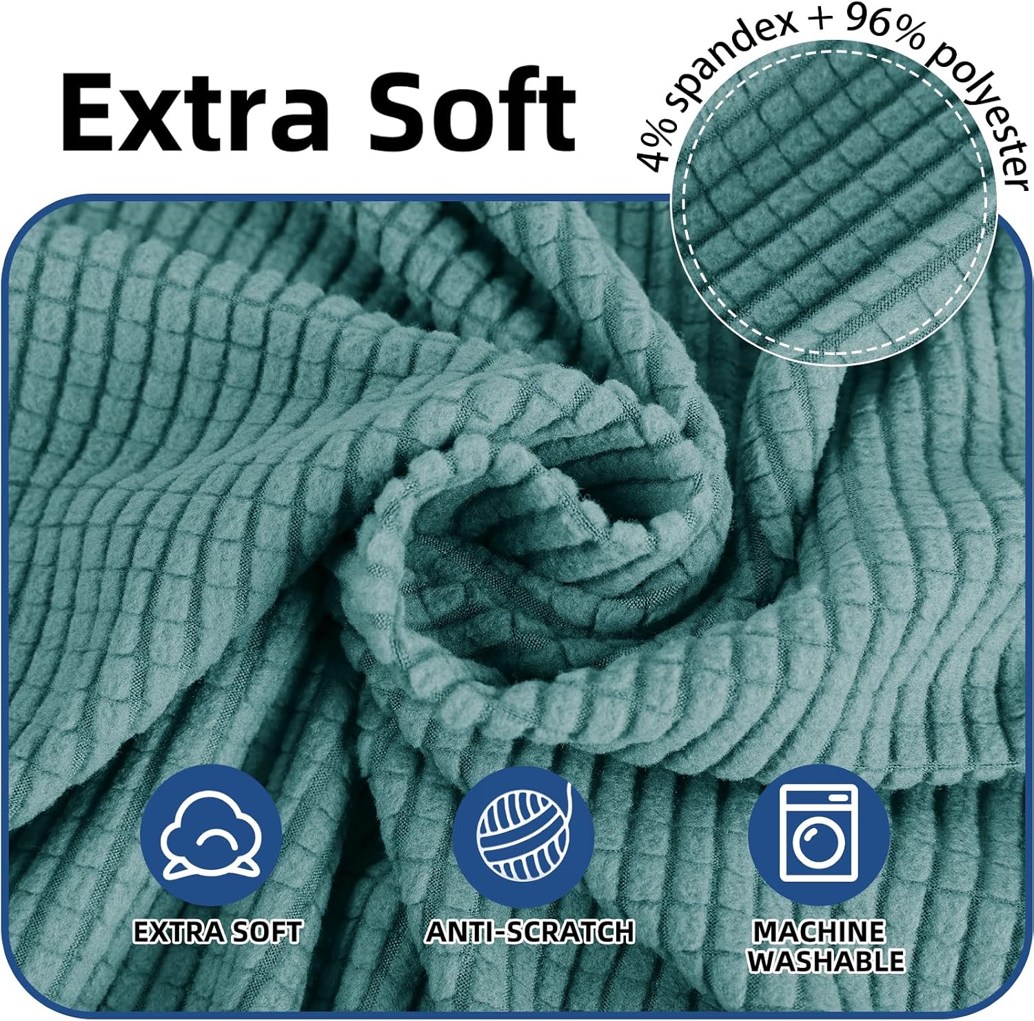 Thumbnail 2 de Ystyle housse de chaise extensible (4 pièces) bleu clair pour salle à manger