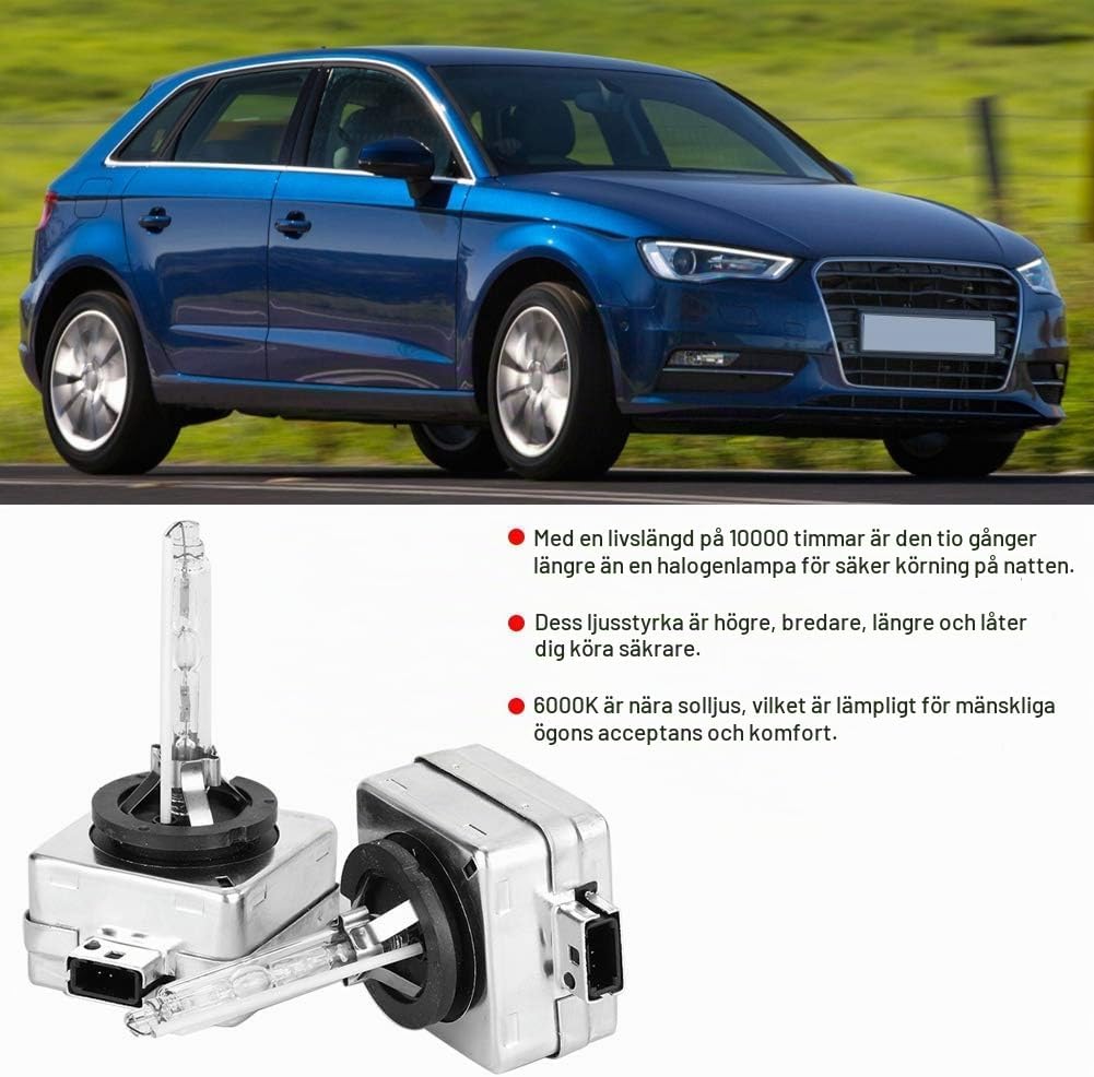 Detalle de Akozon D1S xenonlampor för bil, 35 W och 6 000 K, 2-pack