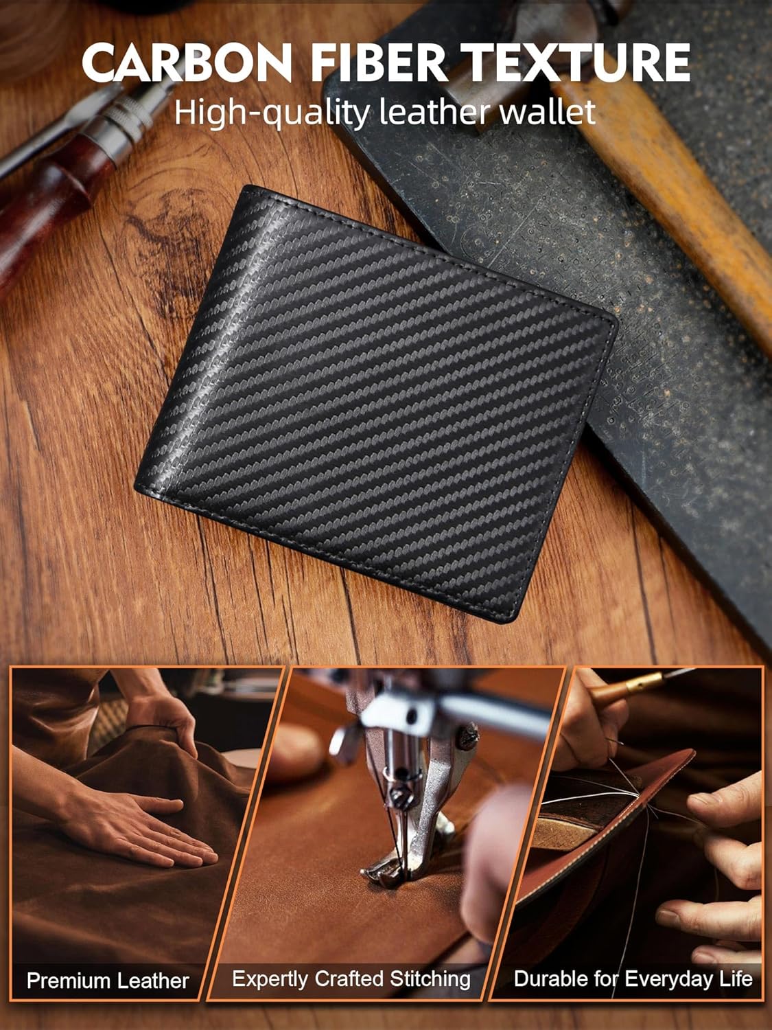 Detalle 2 de GSG RFID Tri-Fold Wallet, 14 card slots