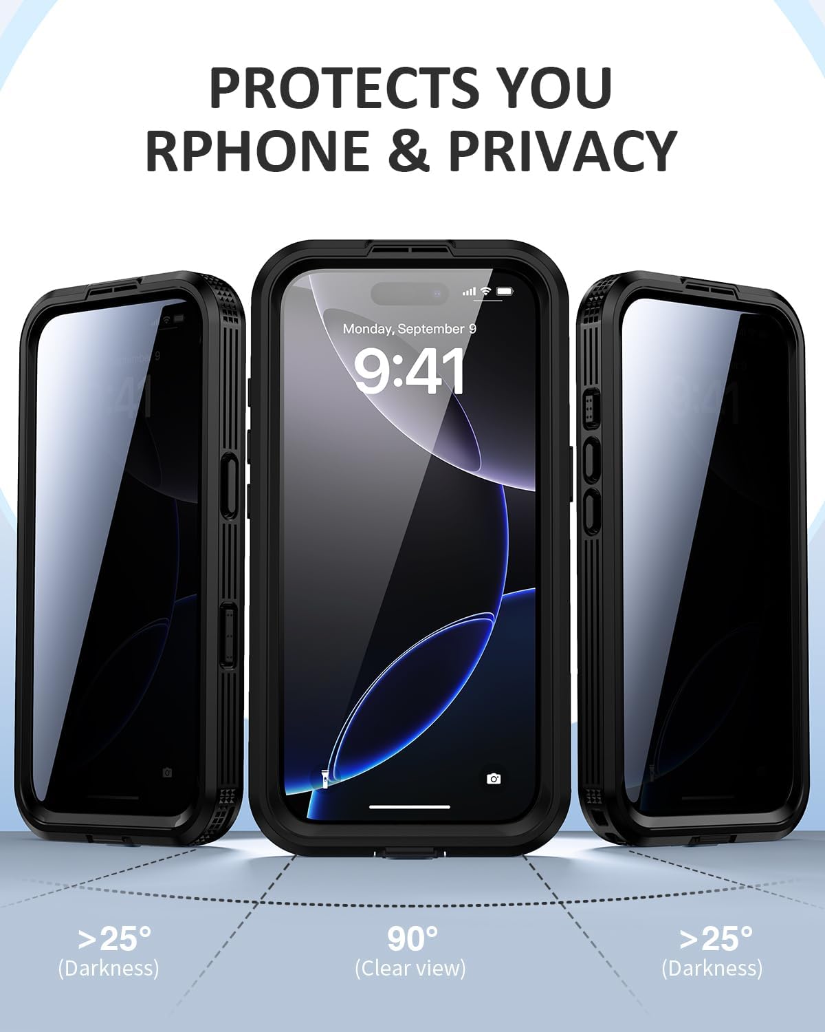 Thumbnail 1 de Lanhiem Magnetic Waterproof Case for iPhone 16 Pro, Anti-Spy Black, IP68