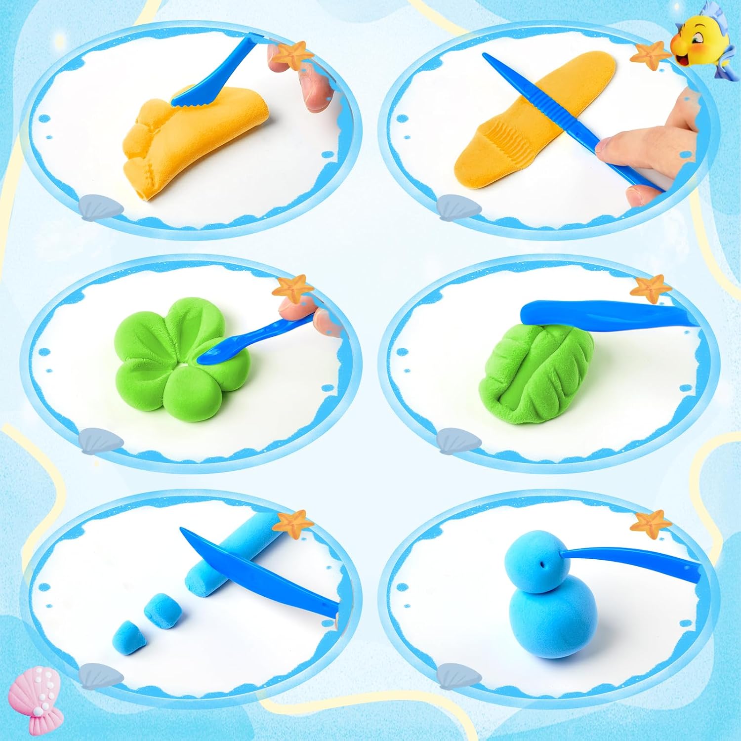 Thumbnail 3 de DazzBoom 78 Beutel Knete mit 36 Farben – lufttrocknende Modelliermasse mit 6 Werkzeugen