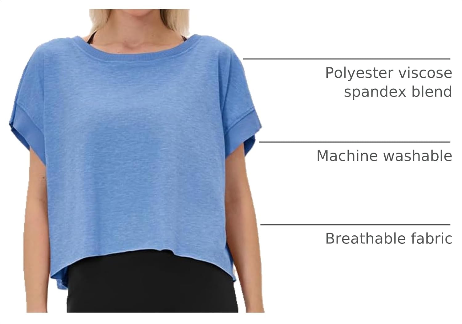 Detalle 2 de UNIANKIYA Open Back Workout Top breathable crop tee 🏃♀