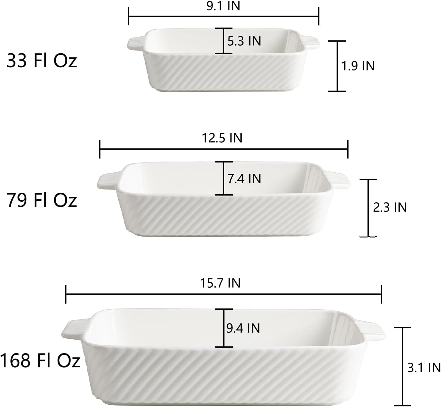 Thumbnail 2 de Sweejar Ceramic 13 x 9 Baking Pan — Oven-to-Table Porcelain Dish for Lasagna, Brownies, and More