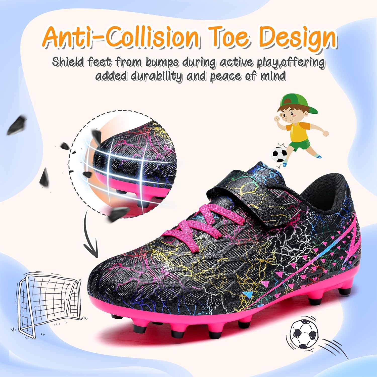 Thumbnail 4 de Hanani Kids Boys Girls FG/AG Football Boots (FG/AG) – breathable synthetic trainers for indoor & outdoor