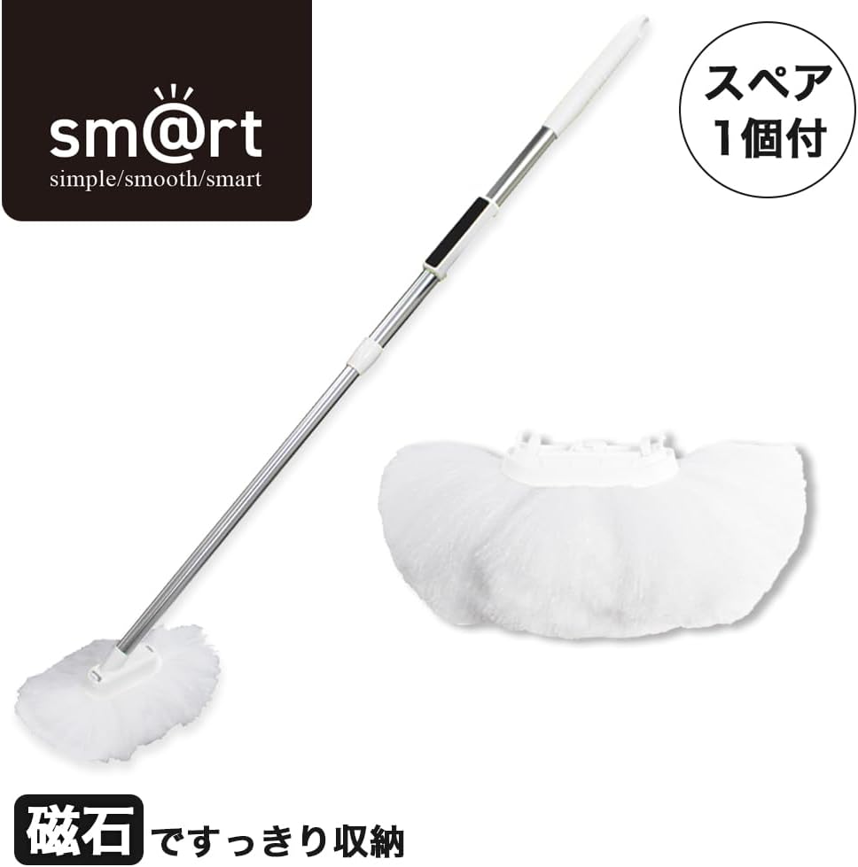 Detalle de アズマ工業 sm@rt778 浴槽洗いブラシ 伸縮柄・交換用スペア付き 水だけ洗浄