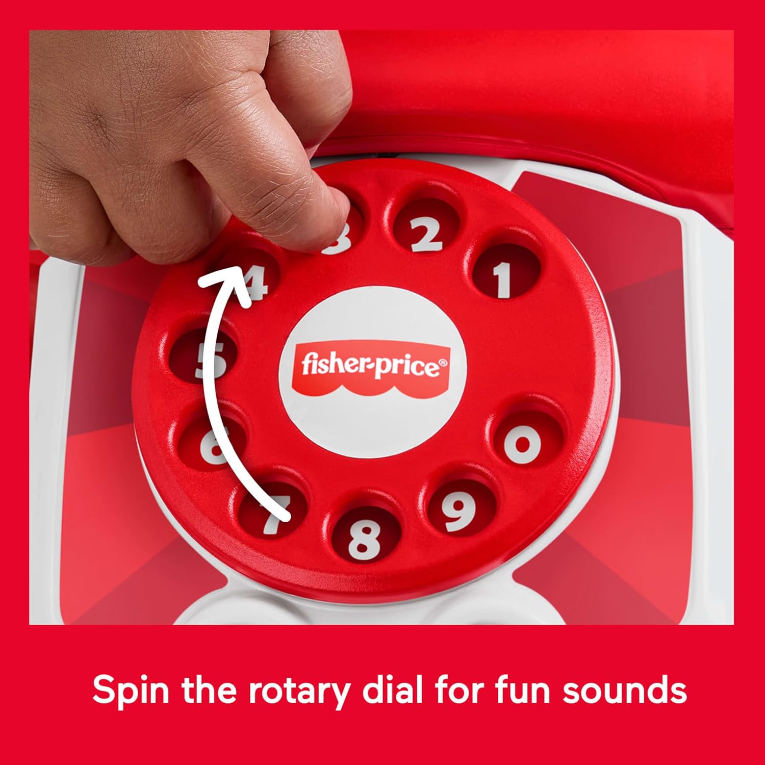 Detalle de Fisher-Price Red Chatter Telephone (Mattel 80th Anniversary Edition) pull-along activity toy, JGG97