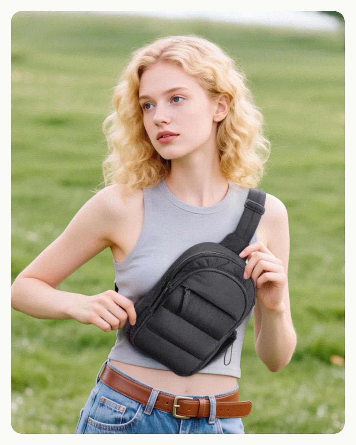 Thumbnail 2 de bagsmart Crossbody Bags for Women – 4L Sling Bag with Anti-Theft, Water-Resistant Puffer Chest Bag