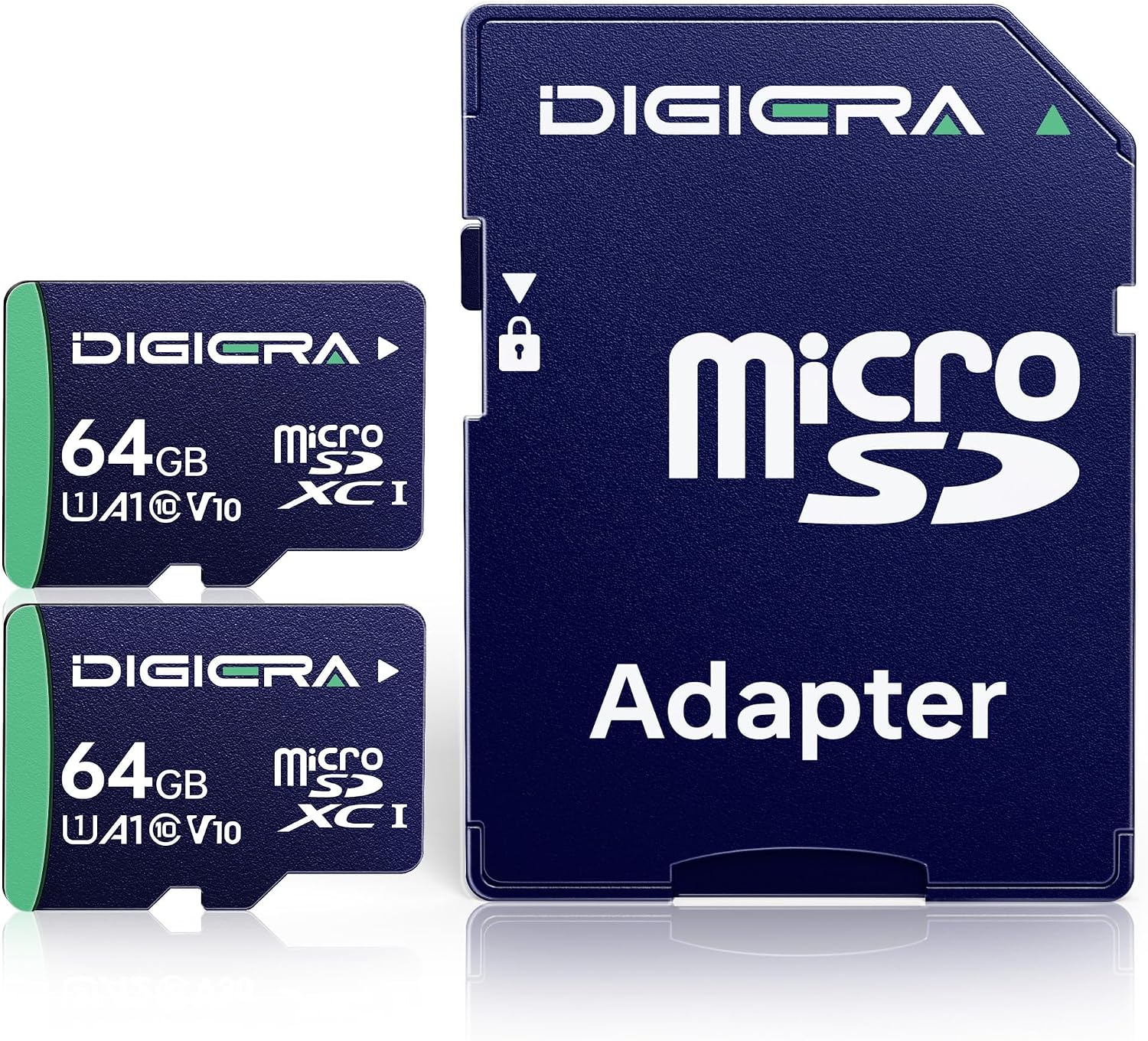 Detalle de DIGIERA 64GB microSDXC UHS-I Memory Card with Adapter (2 Pack)