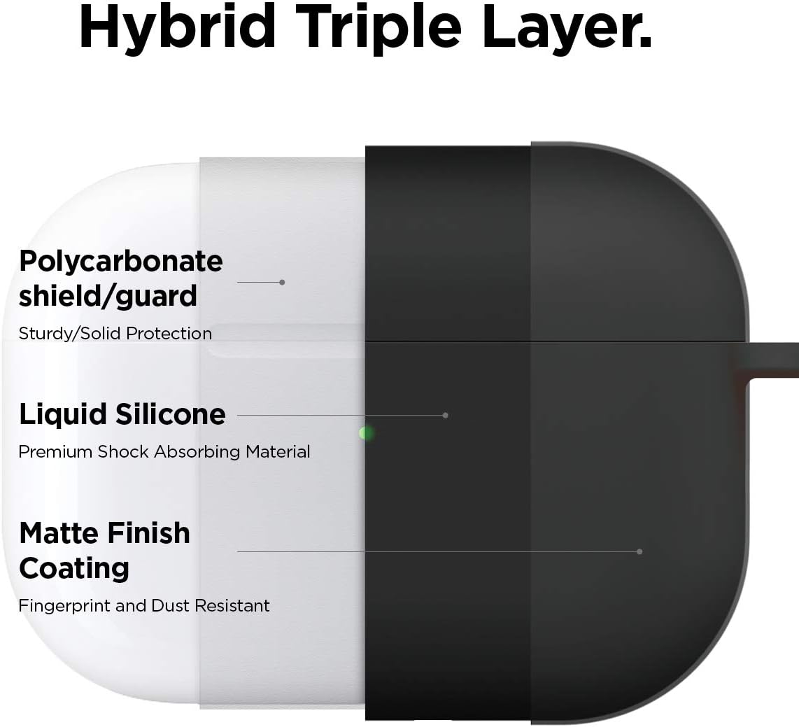 Thumbnail 1 de elago Étui liquide hybride avec mousqueton pour AirPods Pro (Noir) : protection en silicone