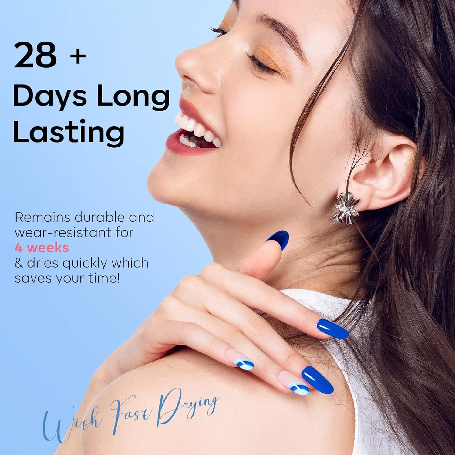 Thumbnail 4 de modelones Blue Gel Nail Polish Set 6 Colors 28+ days