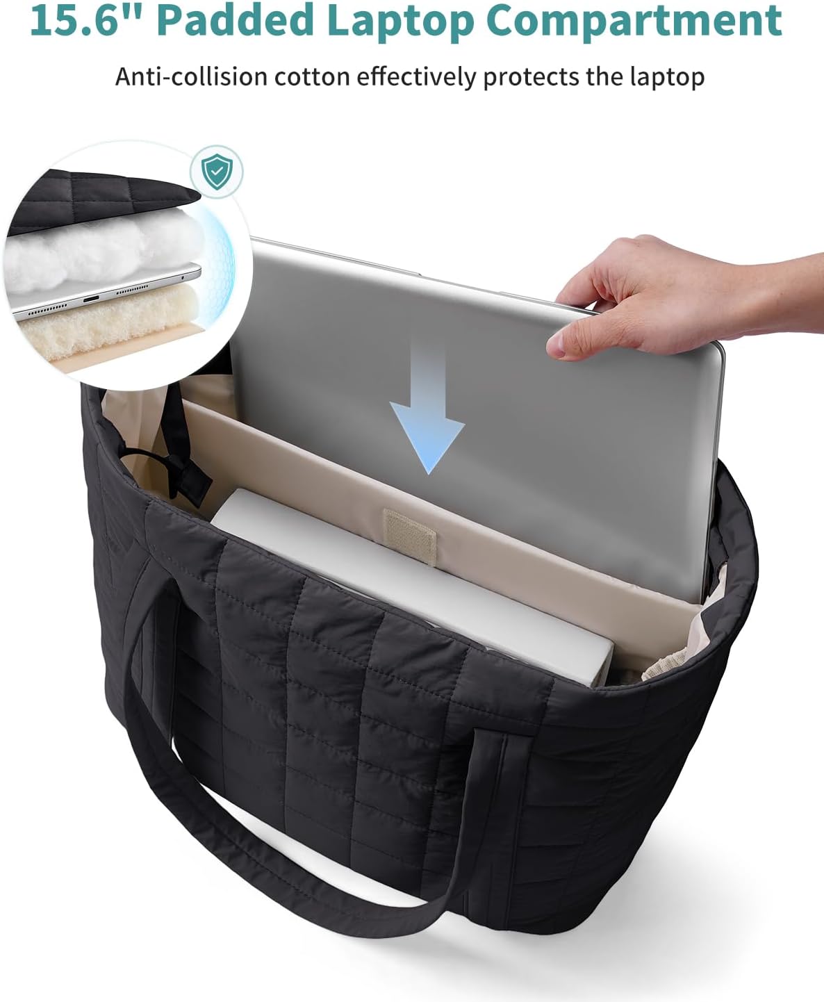Detalle 2 de Narwey quilted tote bag 15.6-inch laptop