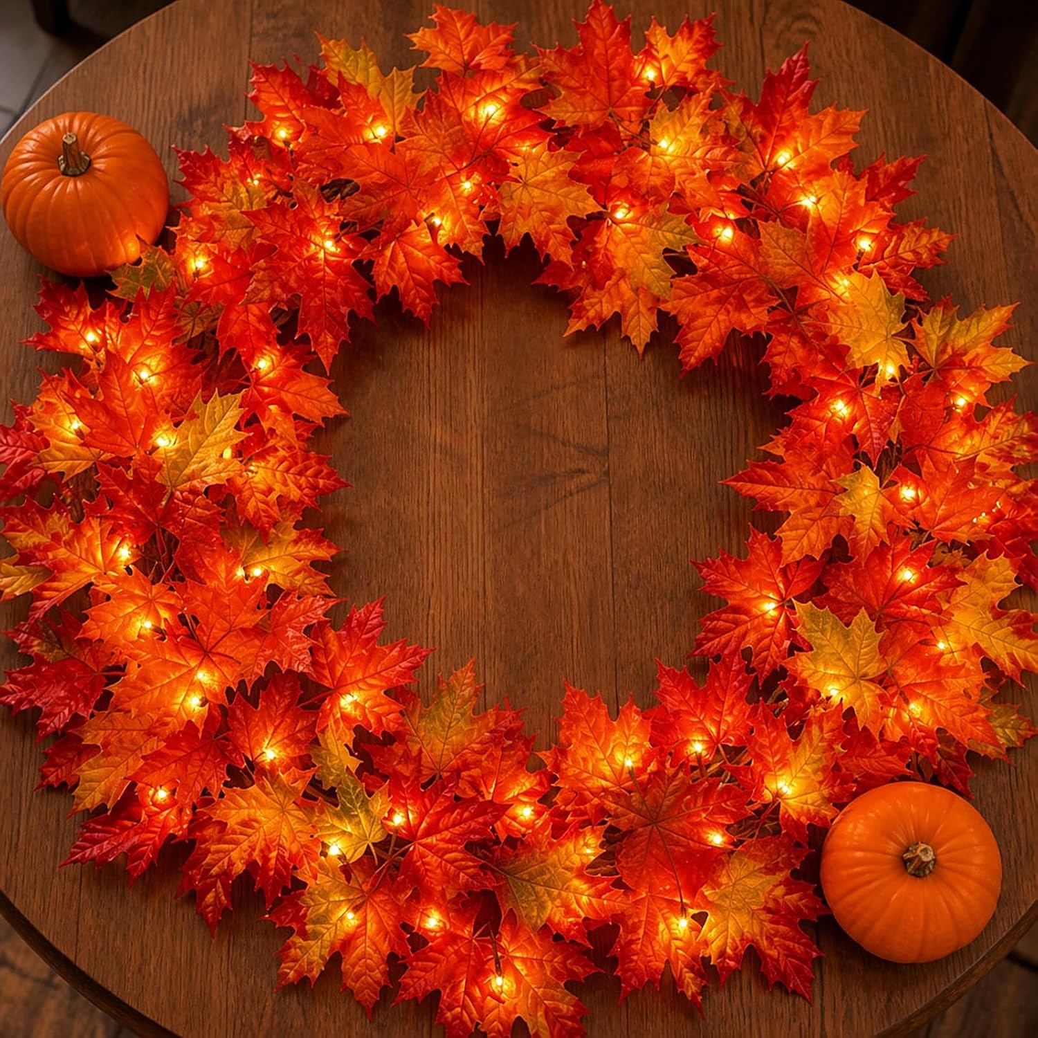 Detalle 2 de Meknow HCH-50/1FD15 Fall Garland Lights, 9 ft, 50 Orange Bulbs, Connectable