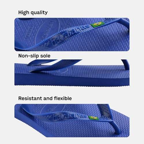 Detalle de Havaianas Top Brasil Unisex Adults Flip Flop – Marine Blue (UK 9/10)