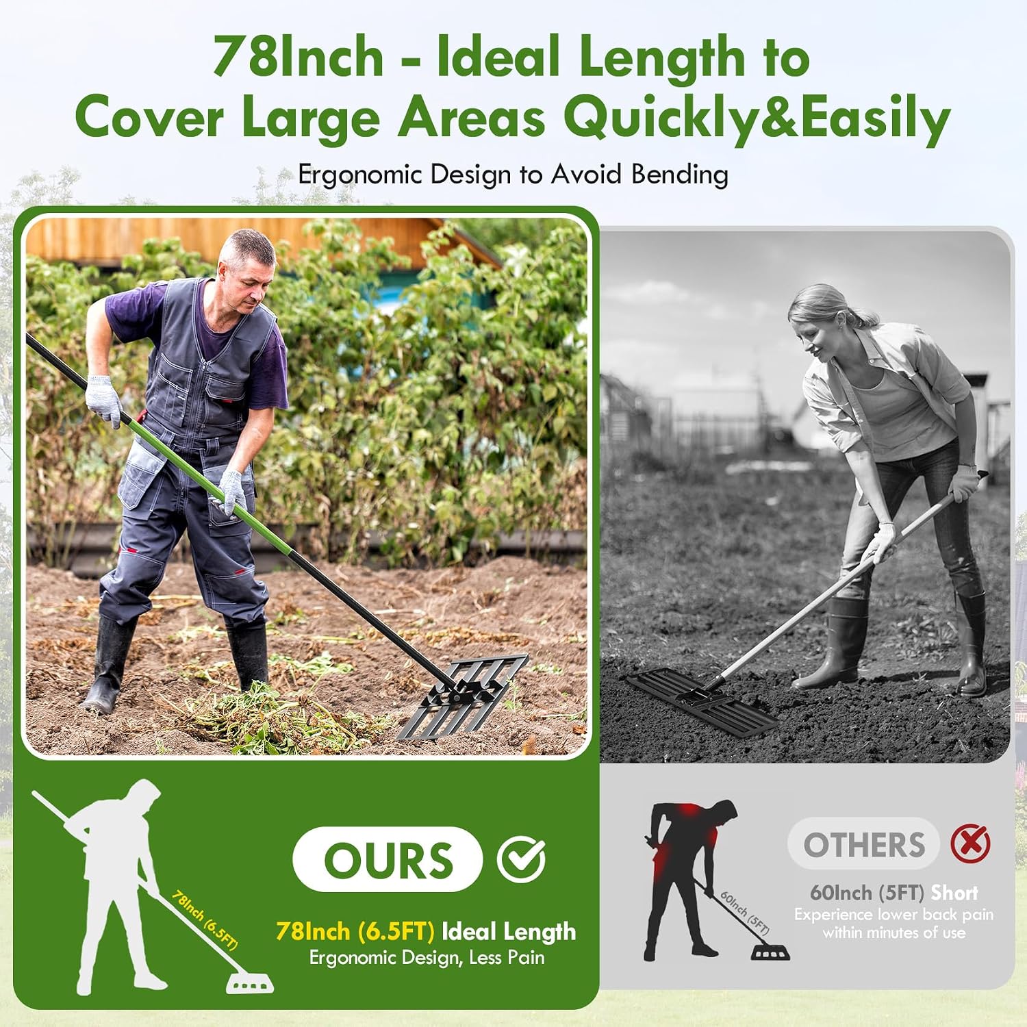 Detalle de Seeutek Lawn Leveling Rake 35" x 10