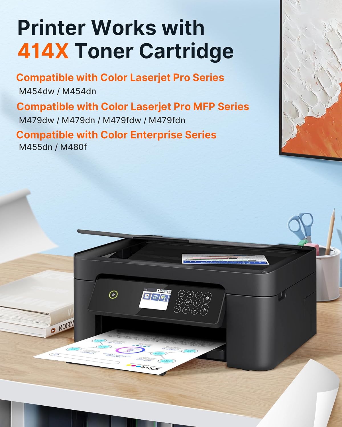 Thumbnail 1 de E-Z Ink Pro 414X Toner Cartridges 4-Pack with Chips, High-Yield Color Set