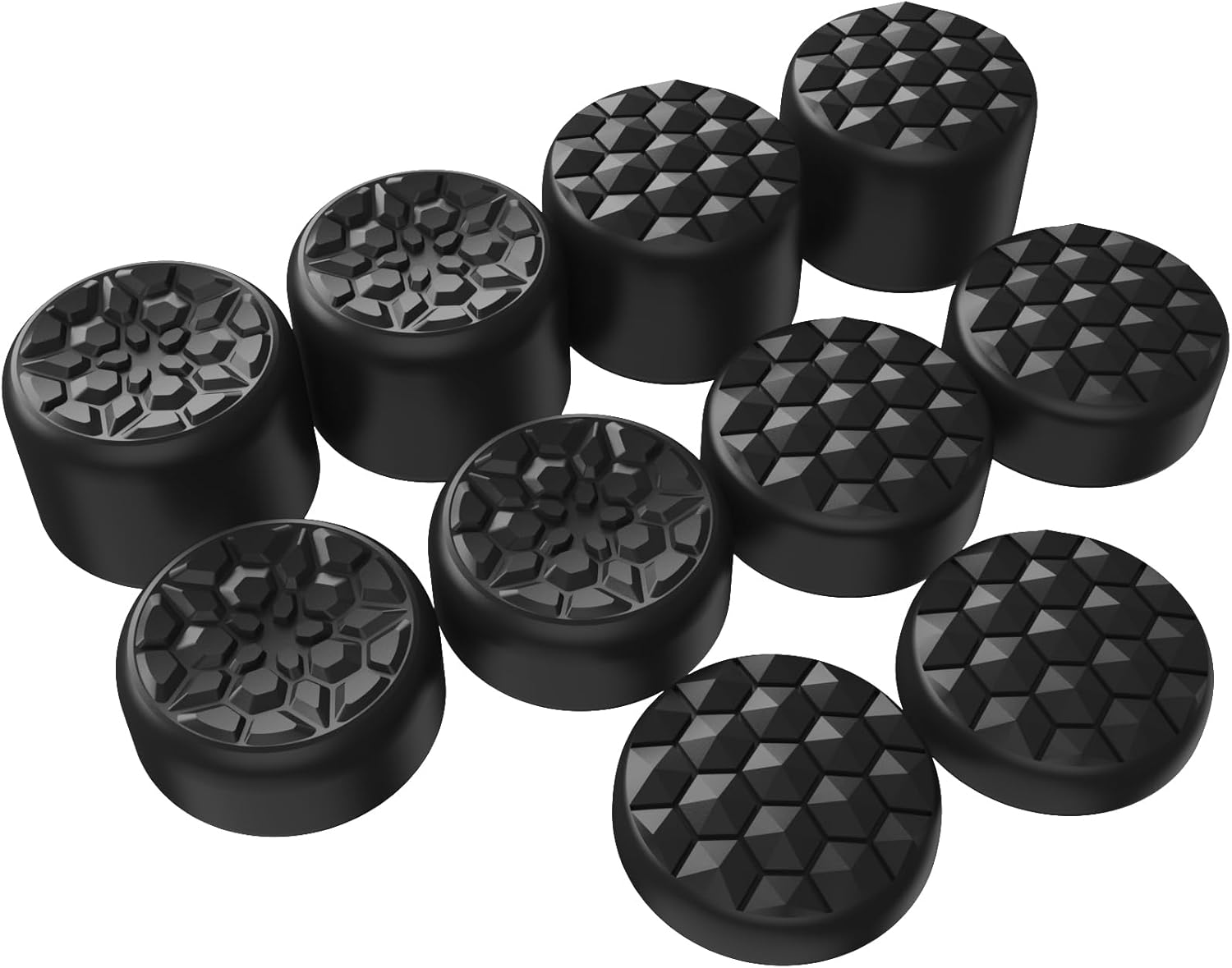 Detalle de playvital PlayVital Black Ergonomic Stick Caps Thumb Grips for Steam Deck LCD & OLED (and PS Portal Remote Player) – set of 10