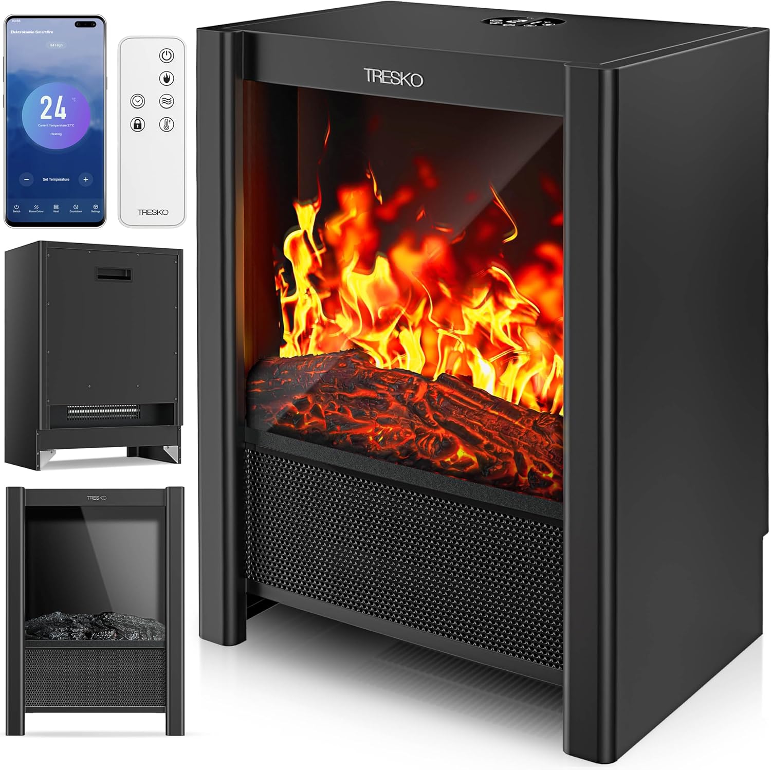 TRESKO SmartFire Camino Elettrico 2000 W
