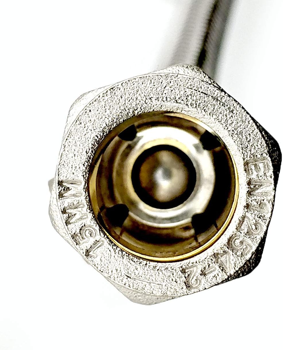 Thumbnail 6 de Xcel Home WRAS Approved 500mm 15mm Compression Flexi Hose with Isolation Valve (1/2" BSP) – Stainless Steel Braided