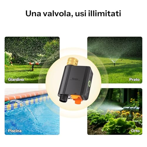 Detalle de SONOFF SWV-ZFE Hydro ONE: Timer Zigbee per irrigazione con flussometro e ingresso in ottone