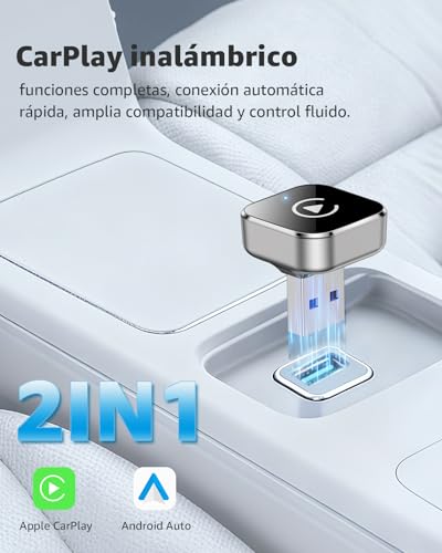 Detalle de Ancvet Adaptador CarPlay Inalámbrico y Android Auto: explorando CarPlay/Android Auto sin cables para coches con sistema original