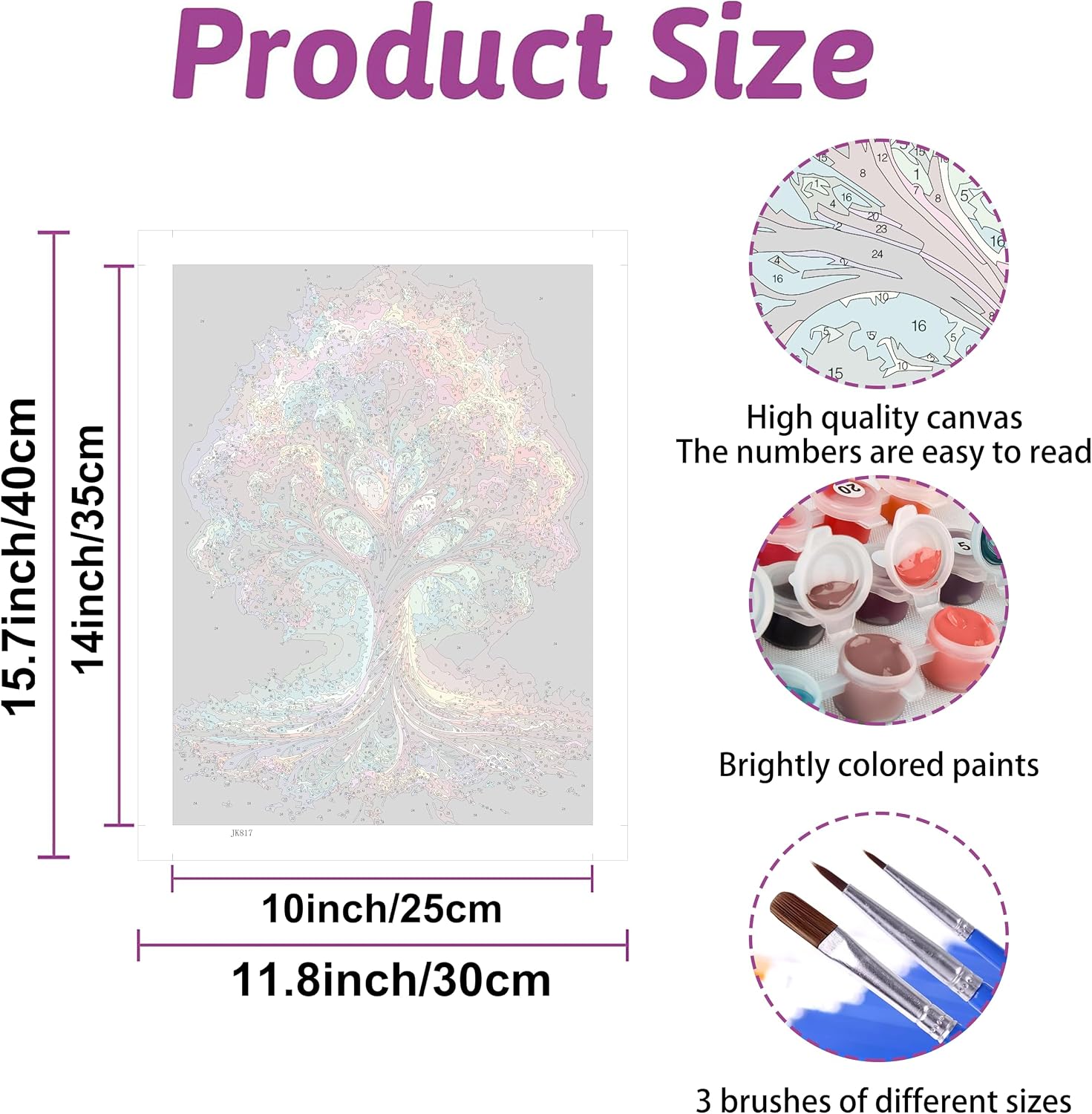 Thumbnail 3 de Hongyrjy Tree of Life Paint by Numbers for Adults – 12x16 inch Kit