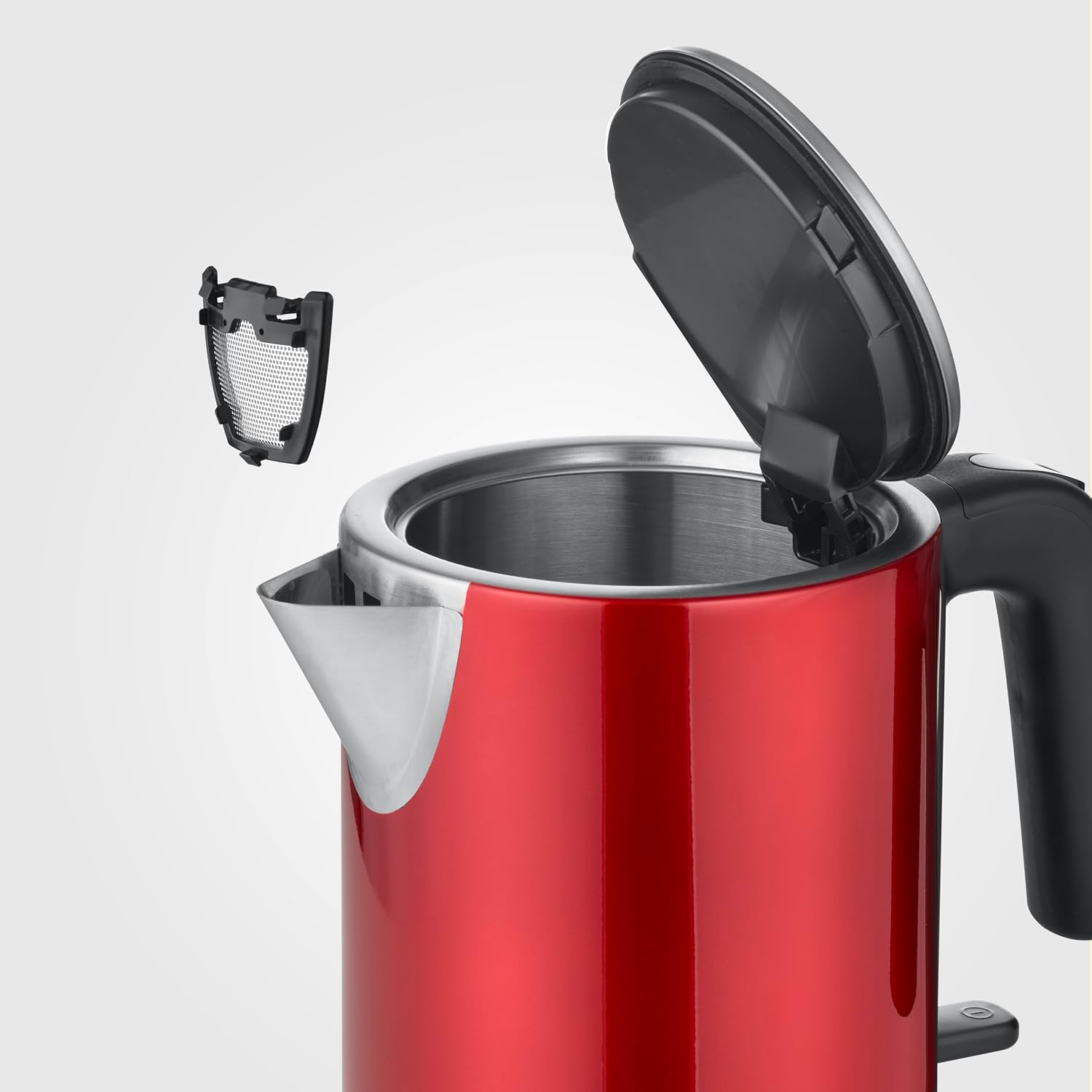 Thumbnail 4 de Severin Elektrischer Wasserkocher 1L mit Kalkfilter, Edelstahl, 2400W – rotes Design, XXL-Öffnung