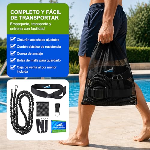 Thumbnail 7 de Correa de natación Roaxkois: cinturón de resistencia con cuerda ajustable (2,5–7,5 m) para adultos