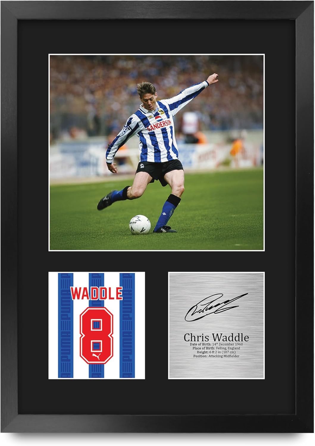 Thumbnail 3 de HWC Trading Chris Waddle Sheffield Wednesday Gifts: Printed Signed Autograph Picture, A4 Portrait Framed