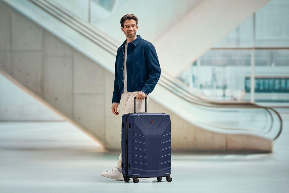 Detalle de WENGER Pegasus Large Hard-Shell Suitcase with 4 Wheels (610852) – Estate Blue, 99–115 L
