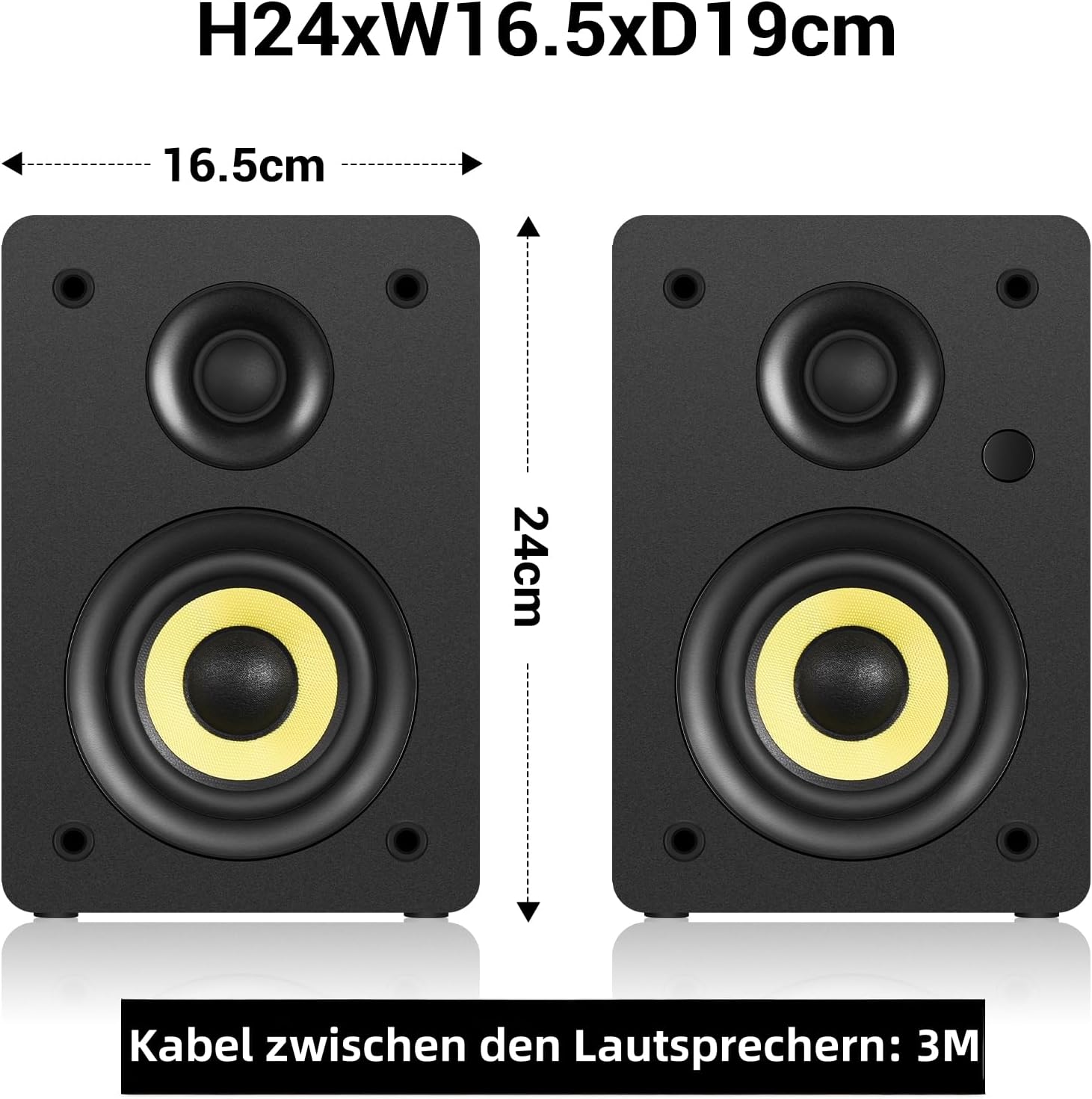 Detalle 2 de Sanyun SW206 4” HiFi Bücherregal-Lautsprecher 80W