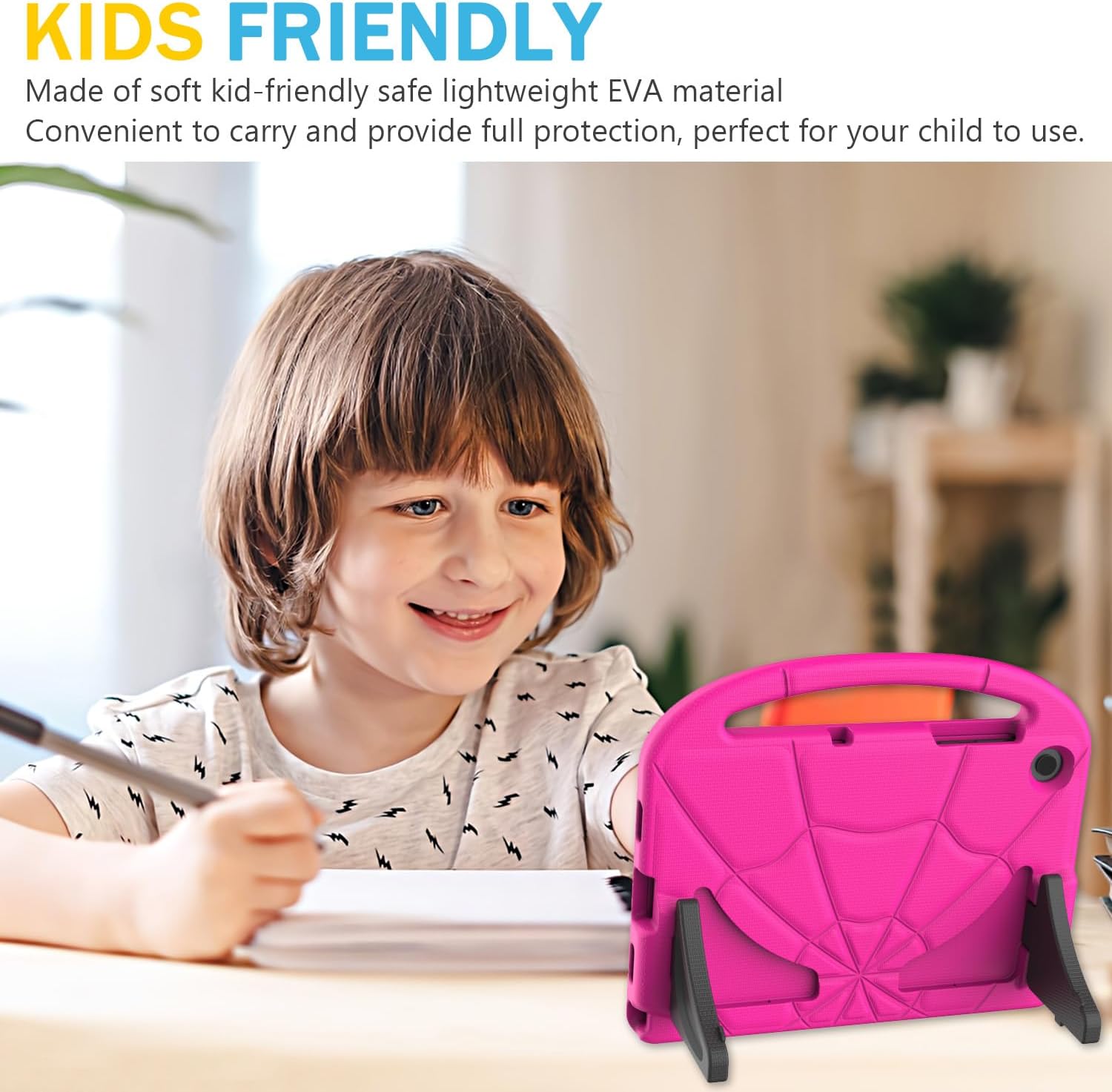 Detalle 2 de Mansiruyi Kids Case for Samsung Galaxy Tab A11+ Plus 11in (2025) Pink